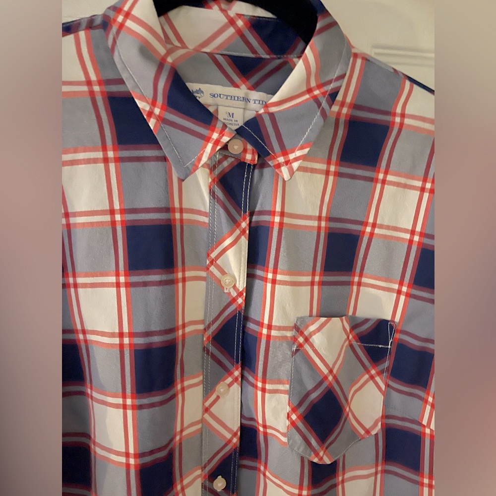 Southern Tide Intercostal Franca Plaid Shirt Dress in medium NWOT - Picture 11 of 13